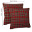 Conjunto de 2 capas de almofada decorativas de Natal xadrez vermelho, 45 cm (18 polegadas). 3