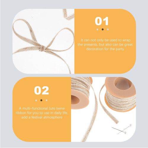 6 Rollen Naturjute-Bindebänder, DIY-Bastelbedarf, Jute-Bindebänder, Geschenkverpackungs-Jute-Bindebänder 1
