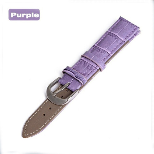 Pulseira de relógio com design retrô elegante em couro PU roxo, 20 mm