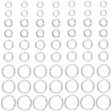 1 Schachtel, 750 Stück, 5 verschiedene Ausführungen, offene Biegeringe aus Edelstahl 304, Stärke 22–19 Gauge, 4–9 x 0,6–0,9 mm, 150 Stück