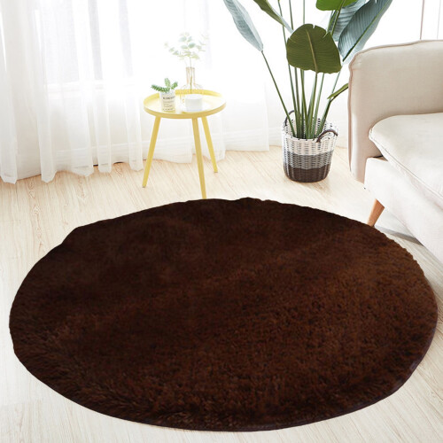 Joyfeel Super Soft Πολυτελές Στρογγυλό Χαλί με Αντιολισθητικό Πάτο Άνετο Πλούσιο 80cm 2