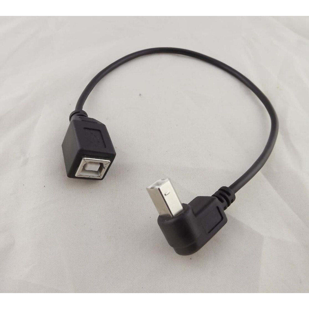 For 2Pcs Usb 2.0 B Female To Down Angle Usb B Male Printer Short Data Cable Adapter 30Cm Black 9004841006994