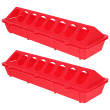 Chicken Automatic Feeder 2 Pcs Bird Cage Food Trough Feeding Container Clamshell Pigeon Birdcage Red Pp