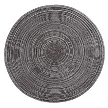 Happydeer 15" Woven Round Placemats (Pack of 6),Black