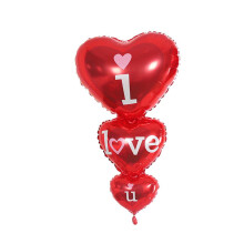 Lot de 2 ballons en aluminium reliés en forme de cœur, pour décoration de mariage, de demande en mariage et de Saint-Valentin