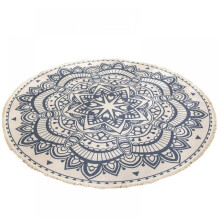 Tapete redondo Prettyui Cotton National Wind Home para sala de estar, mesa de centro, quarto e escritório.