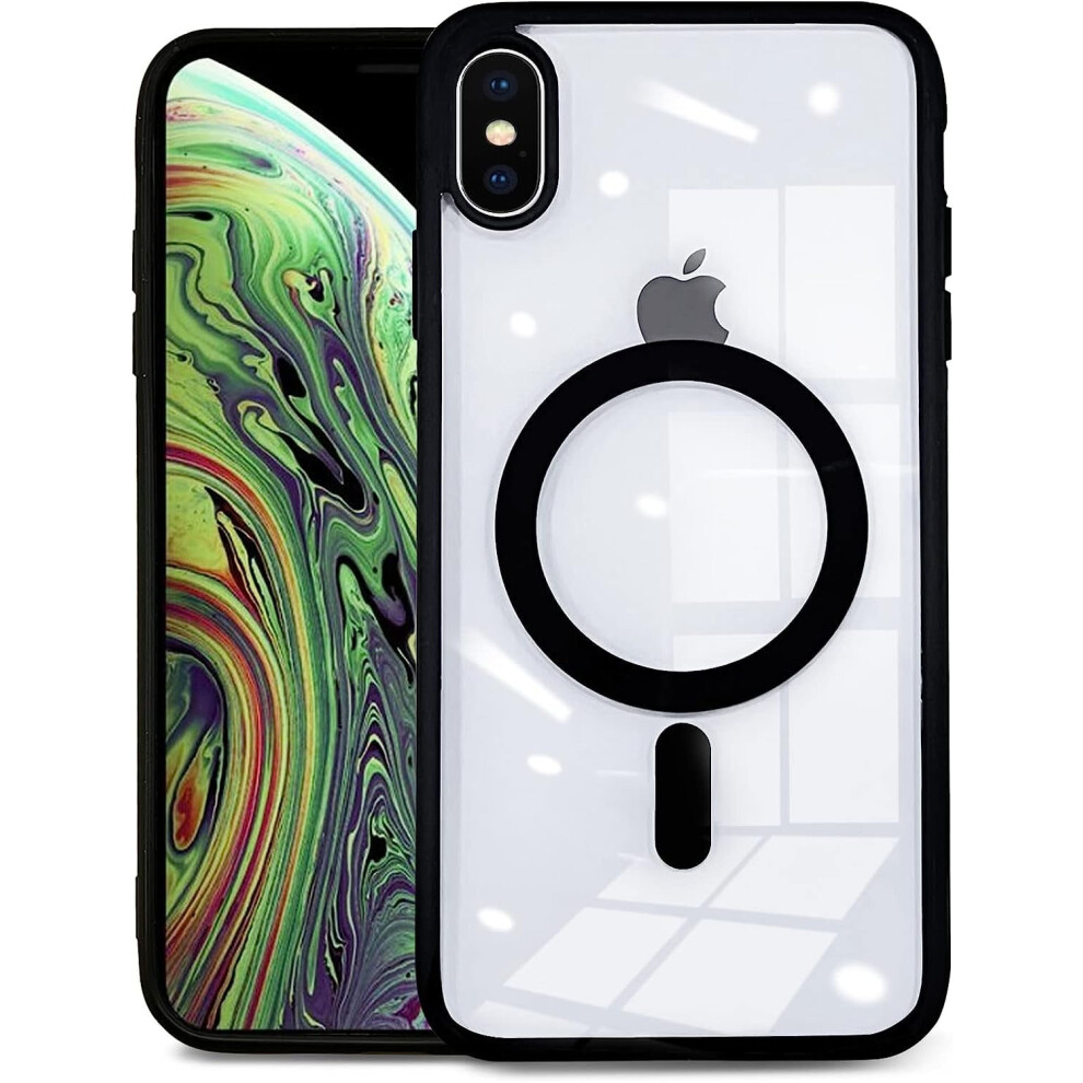 Candy Dark Slim Thin Clear Phone Case For Iphone X/Xs 5.8", Anti Yellowing Shockproof Cover Compatible With Magsafe Purple 9395123694733