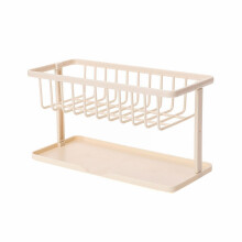 XIUH Artículos de cocina, utensilios de cocina, fregadero de estilo japonés, escurridor de doble capa, estante para esponjas, suministros para