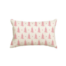 Fodera per cuscino decorativo con albero di Natale rosa "Smile", 30x50 cm.