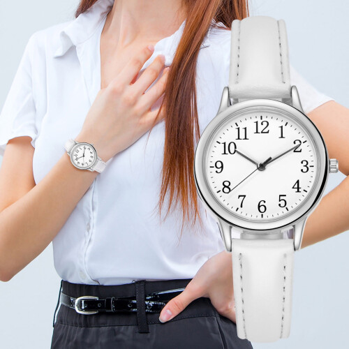 XUNRYAN Siffror Klassisk Mode Läderarmbandsklocka Kvalitetspresentklocka Damklocka