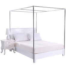 Telaio per baldacchino con zanzariera in acciaio inox e 4 angoli, misura Queen Size