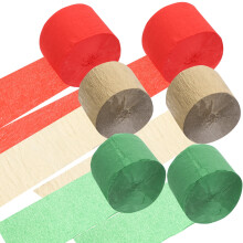 6 serpentinas de papel crepé de colores, serpentinas decorativas para cumpleaños y Navidad.