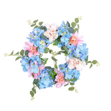 Mors dag gaveidéer udsalg! Zeceouar sommer blå broderi blomsterring, simulerede blomster, udendørs gårdhave bryllupshængende dekoration