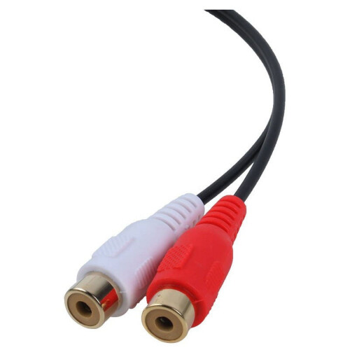 Forgyldt 3,5 mm jack hun-til-2 hun-jacks stereoadapter lydsplitter (15 cm) sort 2