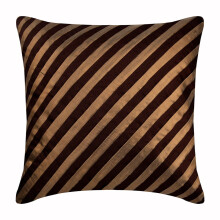 Euro Sham, bruin, 26x26 inch (65x65 cm), zijden kussensloop, gestreepte plooien, moderne Europese stijl - uitvouwbaar, bruin, antiek
