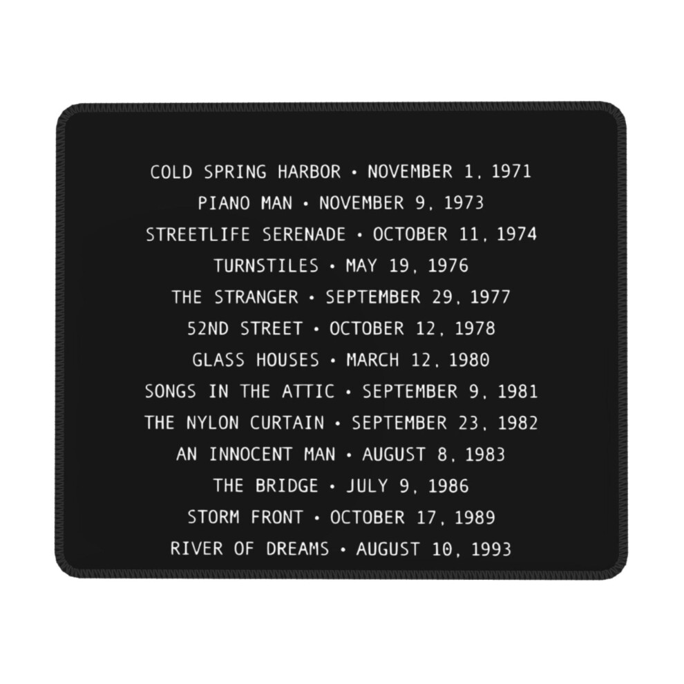 Billy Joel Rubber Lock Edge Mouse Pad, Office Desk Pad, Writing Pad, Multi Code Game Pad Mouse Pads For Computers Laptop Mouse Mouse Pad 9450273694795