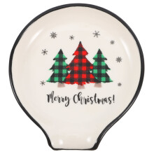 Soporte para cucharas navideño Gymnture, soporte de cerámica para utensilios compatible con la decoración navideña de la cocina, bandeja para