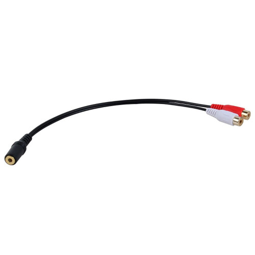 Forgyldt 3,5 mm jack hun-til-2 hun-jacks stereoadapter lydsplitter (15 cm) sort 1