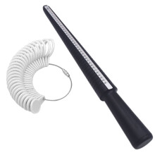 XIUH Plastic Ring Ring Size Stick Mandrel Finger Gauge Ring Sizer Set Measuring Sizes Jewelry Tool (White)