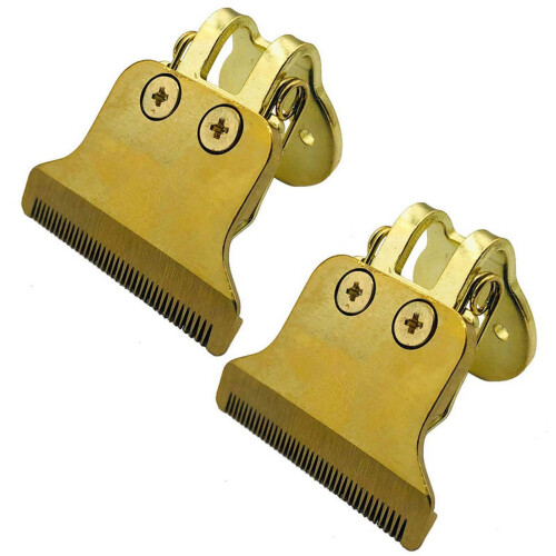2 lames de tondeuse en forme de T avec support T9Blade de rechange argentées