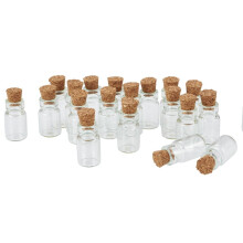 20 phíosa Buidéil Mhianta Gloine Tampions Glan le Coimeádáin Chorc (18x10mm)