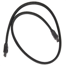 Cabo de dados SATA3.0III de 50 cm com 7 pinos, 6 Gb/s, para SSD e HDD, com revestimento em nylon (preto).