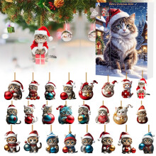 Coffret cadeau Fnyoxu Décorations de Noël Père Noël Compte à rebours de Noël