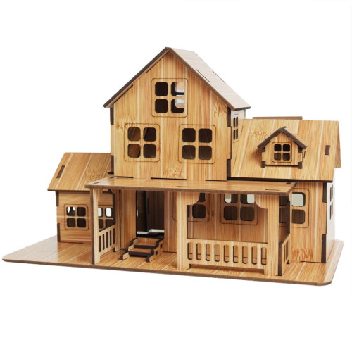 Τρισδιάστατο παζλ DIY Villa, Συμβατό με Mega Bloks, Εκπαιδευτικό χάρτινο παζλ με