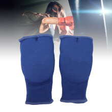 Blaues Gel-Nylon Anti-Rutsch-Halbfinger-Handschuhe M