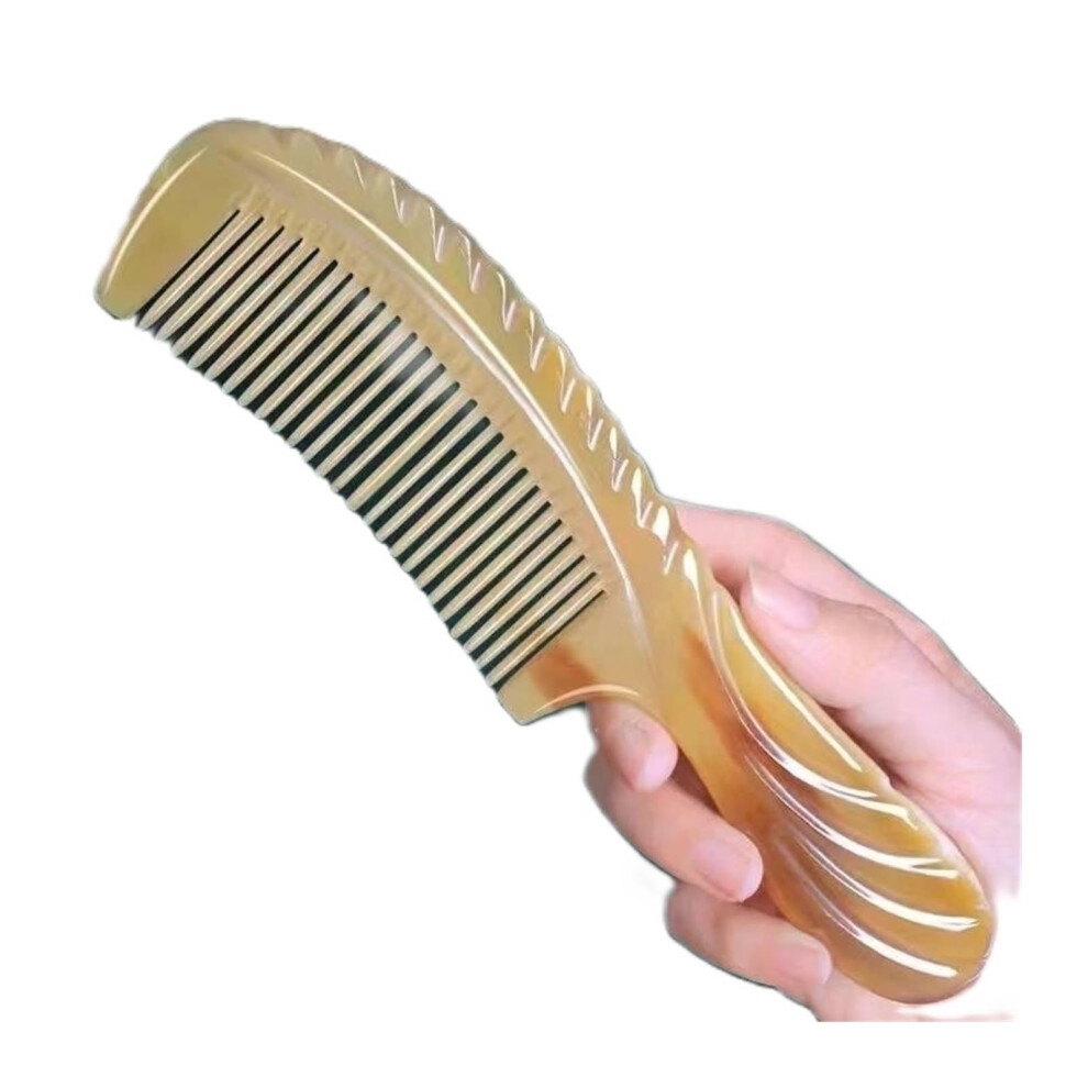 Unisex Green 18Cm Wide Tooth Wooden Hair Comb Sandalwood Antistatic Detangling With Scalp Massage