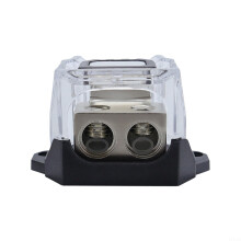 Car Audio Power Distribution Block 2 Way Splitter Zinc Alloy 0/2/4 Gauge In to 4/8 Gauge Out