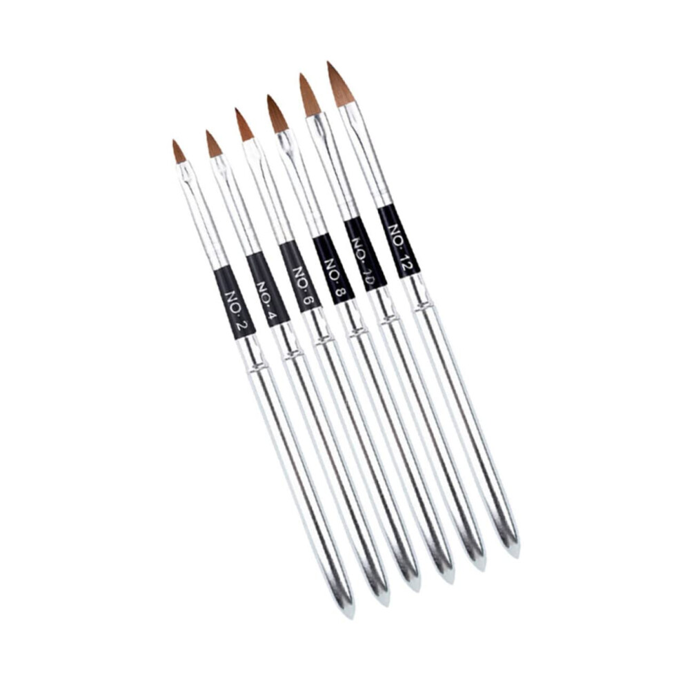 6pcs Nail Art Brushes Set with Durable Synthetic Bristles for Precise DIY Nail Designs