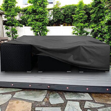 Zwarte waterdichte hoes voor tuinmeubelen (4,67 x 3,25 x 0,48 m)