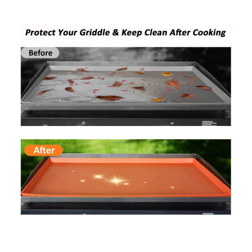 Tapete de silicone para chapa, capa protetora de silicone resistente e de qualidade alimentar para grelha - Proteja sua chapa de 56 cm (22 polegadas). 2