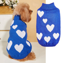 Hundtröjor för små hundar och katter Alla hjärtans dag hundkläder hjärtmönster polotröja helgdagsoutfit husdjurskläder tröjor för hundar