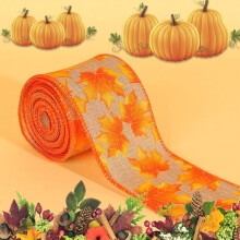 Cinta decorativa estilo camión con temática de festival de Acción de Gracias de YiFudd con calabaza y hoja de arce.