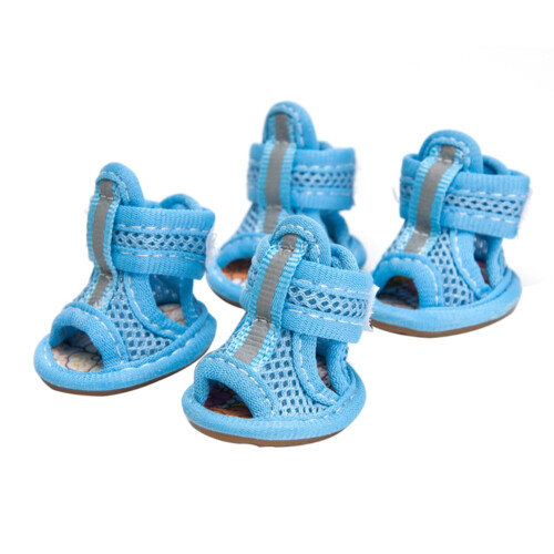 Παπούτσια Walbest4Pack Mesh για σκύλους, μαλακές μπότες για κατοικίδια με ρυθμιζόμενους 1