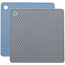 Conjunto de 2 Suportes para Panelas Quentes, Tapetes de Silicone para Bancada de Cozinha, Isolamento Térmico, Tapetes Antiderrapantes para Mesa