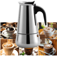 HANXIULIN Rustfrit Stål Komfur Kaffemaskine Kande til Induktion Elektrisk Keramisk Komfur Rustfrit Stål Komfurmaskine 9 Kop Køkkenudstyr