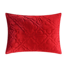 Colcha Birch Hill - Caserta - Fronha padrão - Medalhão arabesco - Veludo vermelho - Colcha (66 x 51 cm) - Reversível - Veludo
