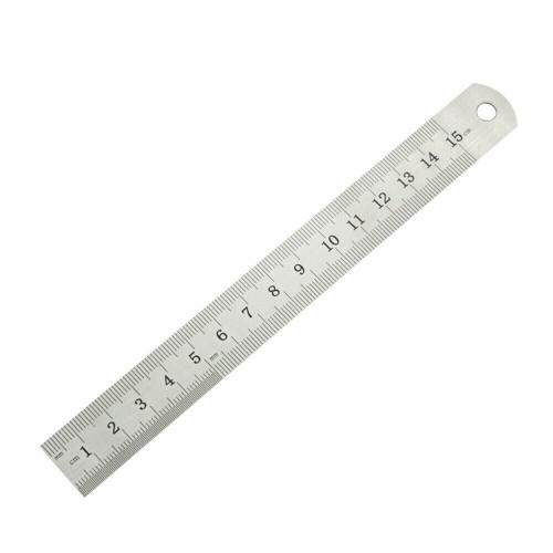 Conjunto de 3 réguas retas de metal inoxidável com escala dupla face, 15 cm (6 polegadas) 2