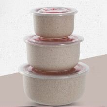 Conjunto de 3 Tigelas Bento com Tampas, Lancheira Resistente e Espessa, Própria para Micro-ondas, Tigela Antiderrapante para Macarrão Instantâneo,