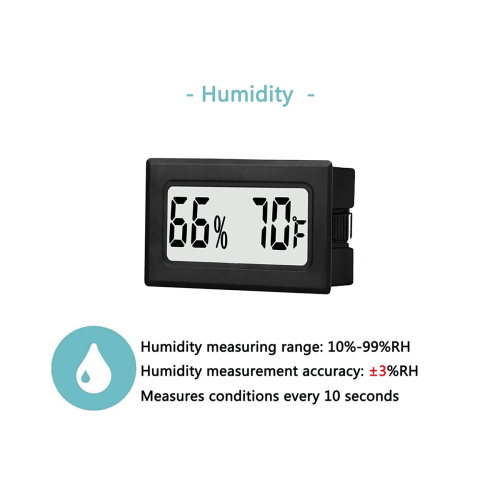 Mini Digital Indoor Thermohygrometer, Black 1
