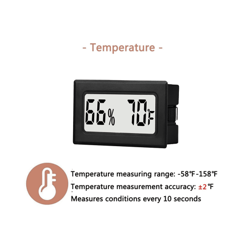 Mini Digital Indoor Thermohygrometer, Black 2