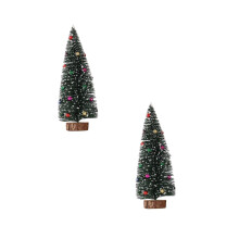 Xubond Julgran Flockande Limpärla Mini Skrivbord Julgran Skrivbordsdekoration Jul Heminredning