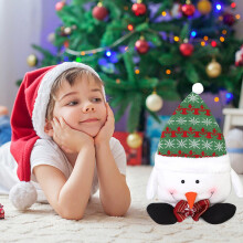 Kerst sierkussen, zacht en schattig, met kerstman/sneeuwpop/motief, voor op de bank, pluche speelgoed voor slaapkamer, bankdecoratie en