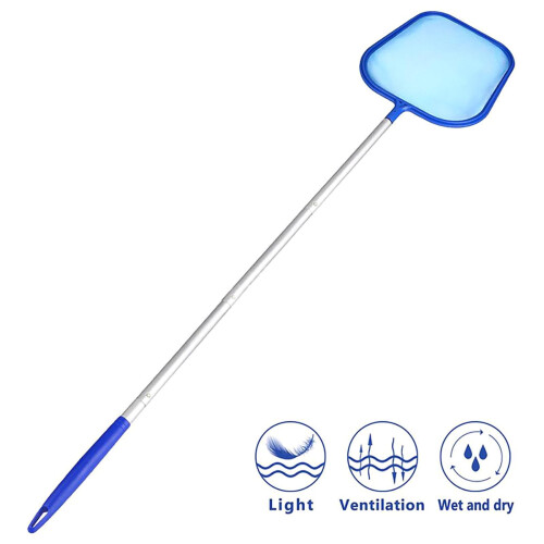 Tarmeek Pool Leaf Rake with Mesh Frame Net Skimmer, Compatible with 5 Assembly Rods, Professional Pool Cleaning Tool 1