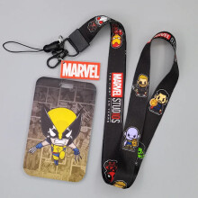 Új Marvel PVC kártyatartó Pókember Amerika Kapitány Vasember Szuperhős Anime Nyomatú Diák Campus kártyatartó Nyakpántos Személyi