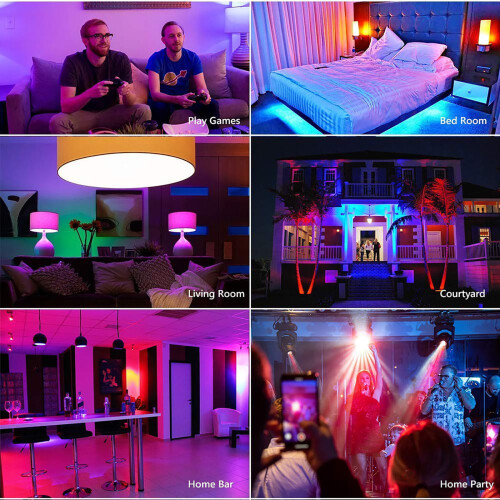Έξυπνη Λάμπα WiFi 5W E14RGB+W+C LED Κερί, Ρύθμιση φωτισμού μέσω εφαρμογής, Συμβατό με 1