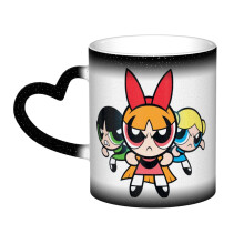 Κεραμική κούπα Powerpuff Girls 11oz μαύρη - Χαριτωμένο φλιτζάνι καφέ συμβατό με χρήση στο